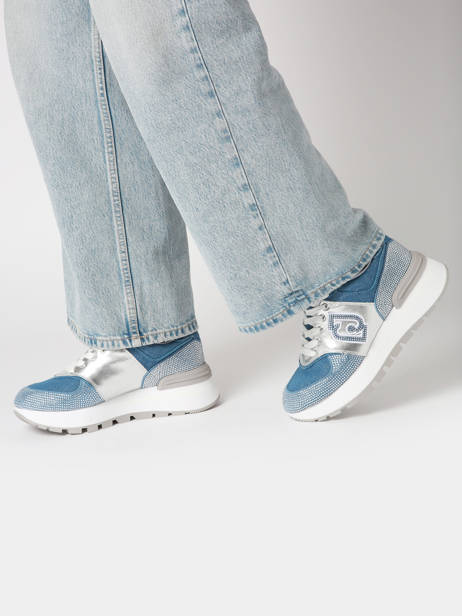 Sneakers Amazing 33 En Cuir Liu jo Bleu accessoires BA5051PX vue secondaire 1