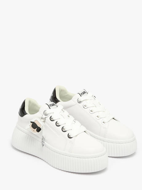 Sneakers Kreeper Low Nft Twin En Cuir Karl lagerfeld Blanc accessoires KL42376T vue secondaire 2