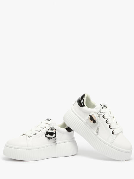 Sneakers Kreeper Low Nft Twin En Cuir Karl lagerfeld Blanc accessoires KL42376T vue secondaire 3