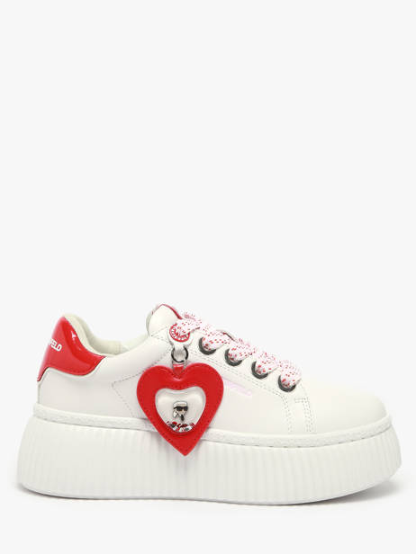 Sneakers Kreeper Low Valentine En Cuir Karl lagerfeld Blanc accessoires KL42314V