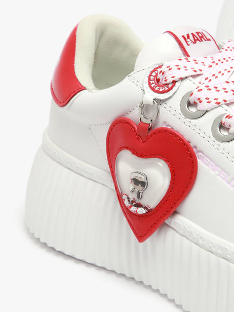 Sneakers Kreeper Low Valentine En Cuir Karl lagerfeld Blanc accessoires KL42314V vue secondaire 3