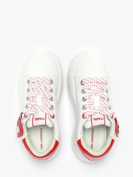 Sneakers Kreeper Low Valentine En Cuir Karl lagerfeld Blanc accessoires KL42314V vue secondaire 4