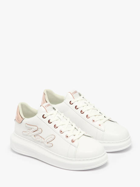 Sneakers Kapri Signiature Embossed En Cuir Karl lagerfeld Blanc accessoires KL62511A vue secondaire 2