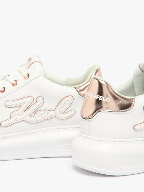 Sneakers Kapri Signiature Embossed En Cuir Karl lagerfeld Blanc accessoires KL62511A vue secondaire 3