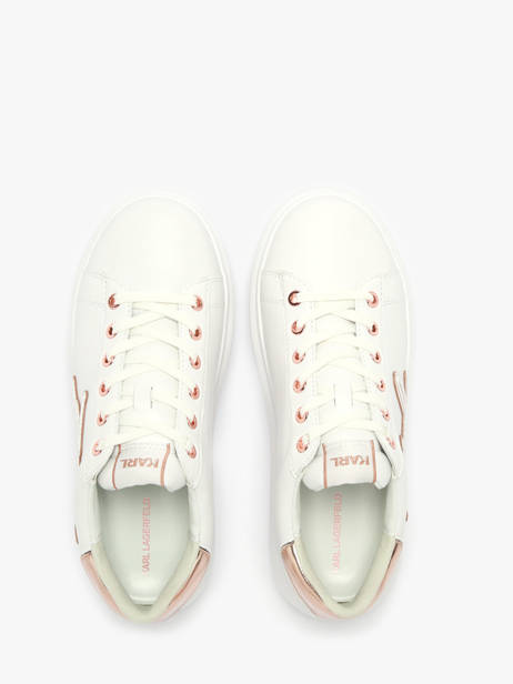 Sneakers Kapri Signiature Embossed En Cuir Karl lagerfeld Blanc accessoires KL62511A vue secondaire 4