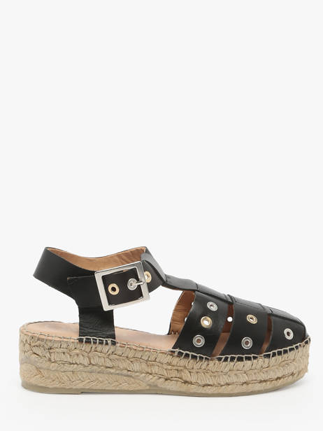 Espadrilles Talon Compensé Cherlin Gaimo Noir accessoires CHERLIN
