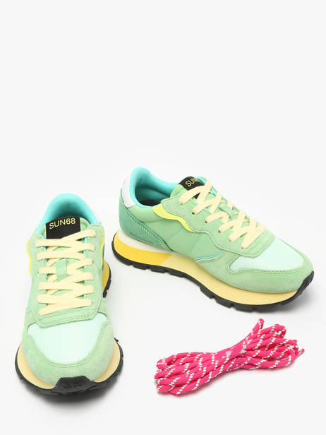 Sneakers Ally Color Explosion Sun68 Vert accessoires Z35204 vue secondaire 3