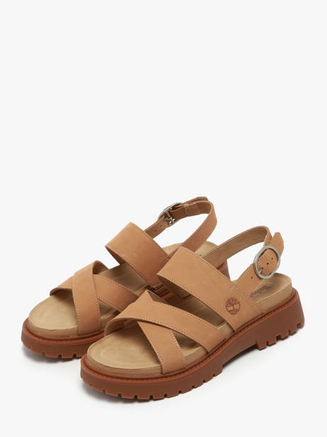 Sandales Clairemont Way En Cuir Timberland Marron accessoires 61T4EN31 vue secondaire 1