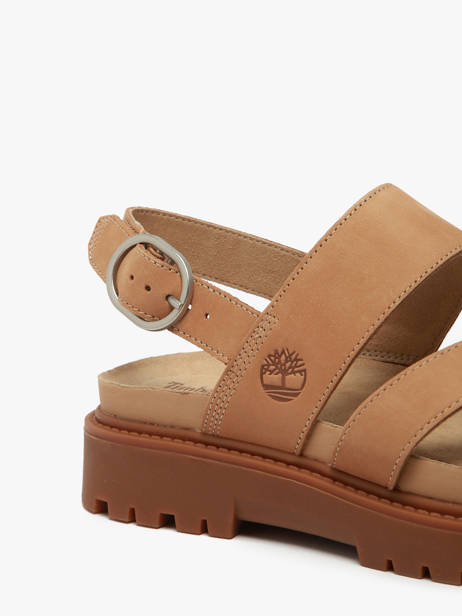 Sandales Clairemont Way En Cuir Timberland Marron accessoires 61T4EN31 vue secondaire 2