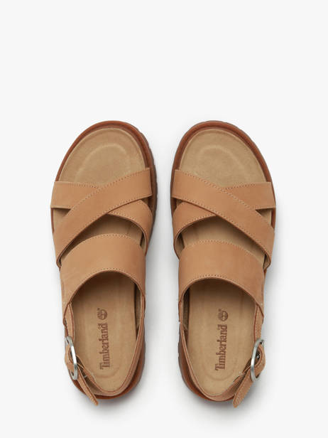 Sandales Clairemont Way En Cuir Timberland Marron accessoires 61T4EN31 vue secondaire 3