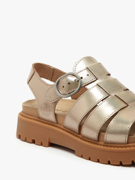 Sandales Clairemont Way En Cuir Timberland Or accessoires 2Q1PN751 vue secondaire 2