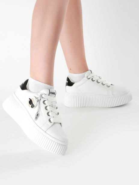 Sneakers Kreeper Low Nft Twin En Cuir Karl lagerfeld Blanc accessoires KL42376T vue secondaire 1