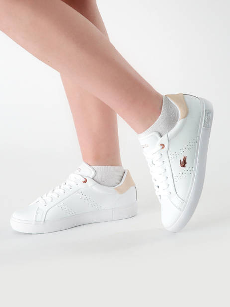 Sneakers Powercourt 2.0 En Cuir Lacoste Blanc accessoires 8SFA0003 vue secondaire 1