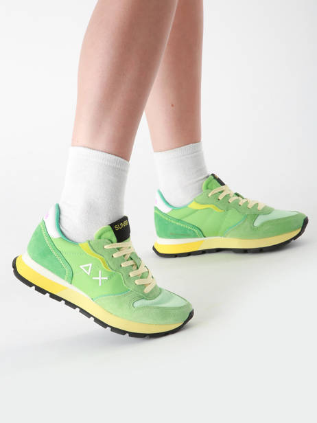 Sneakers Ally Color Explosion Sun68 Vert accessoires Z35204 vue secondaire 1