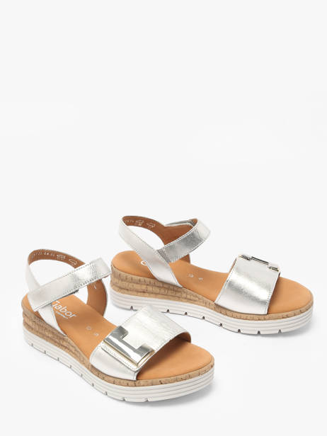 Sandales En Cuir Gabor Argent accessoires 10 vue secondaire 1