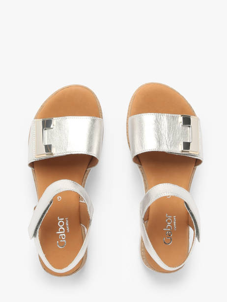 Sandales En Cuir Gabor Argent accessoires 10 vue secondaire 3