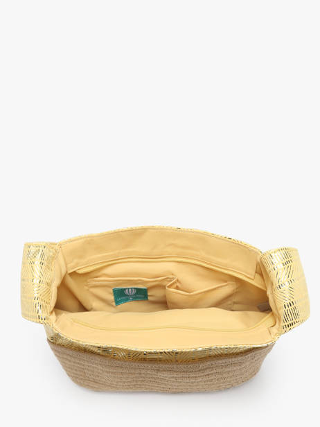 Sac Shopping Guimauve Le voyage en panier Jaune guimauve PM750 vue secondaire 3