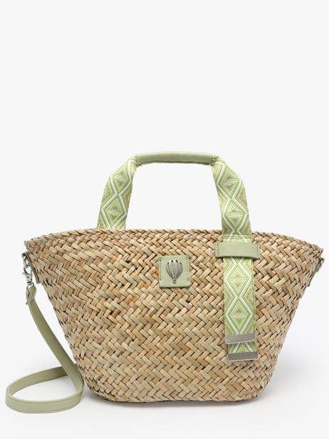 Cabas Estival Paille Le voyage en panier Vert estival PM848