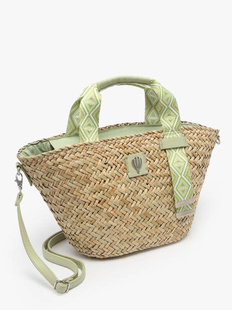 Cabas Estival Paille Le voyage en panier Vert estival PM848 vue secondaire 2