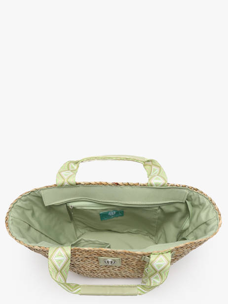 Cabas Estival Paille Le voyage en panier Vert estival PM848 vue secondaire 3