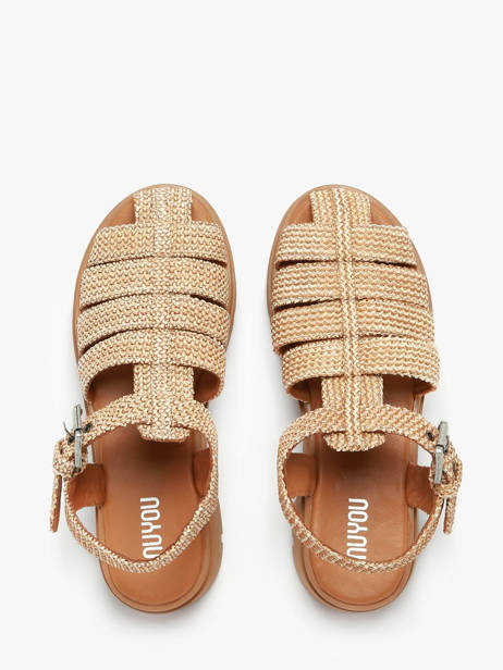 Sandales Shea En Cuir Nuyou Beige accessoires 37120 vue secondaire 3