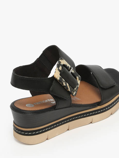 Sandales Semelle Compensée En Cuir Remonte Noir accessoires - D2L53-00 vue secondaire 2