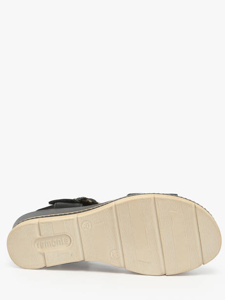 Sandales Semelle Compensée En Cuir Remonte Noir accessoires - D2L53-00 vue secondaire 4