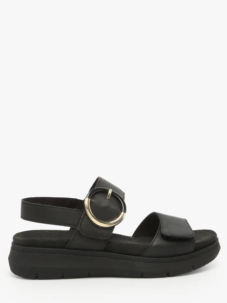 Sandales Semelle Compensée En Cuir Remonte Noir accessoires - D2K50-00