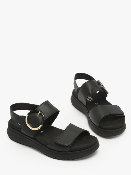 Sandales Semelle Compensée En Cuir Remonte Noir accessoires - D2K50-00 vue secondaire 1
