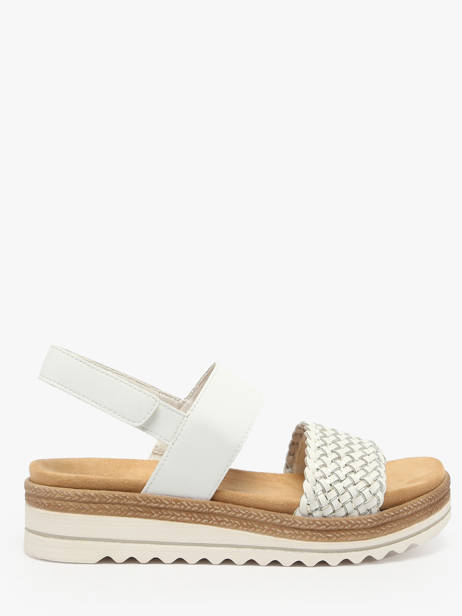 Sandales Semelle Compensée En Cuir Remonte Blanc accessoires 80