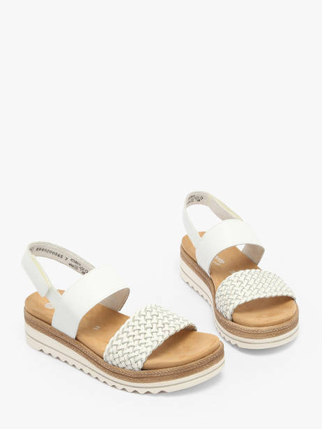 Sandales Semelle Compensée En Cuir Remonte Blanc accessoires 80 vue secondaire 1