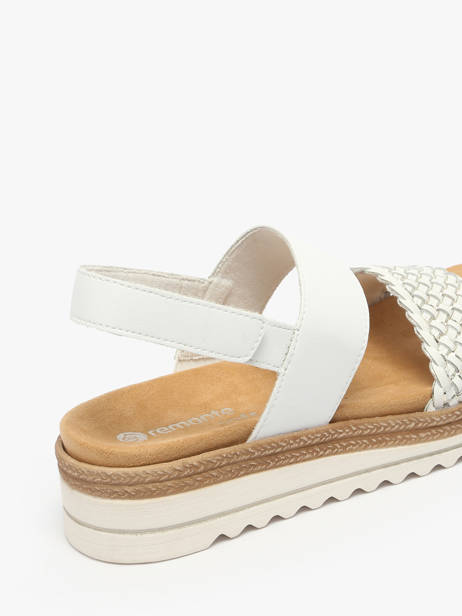 Sandales Semelle Compensée En Cuir Remonte Blanc accessoires 80 vue secondaire 2