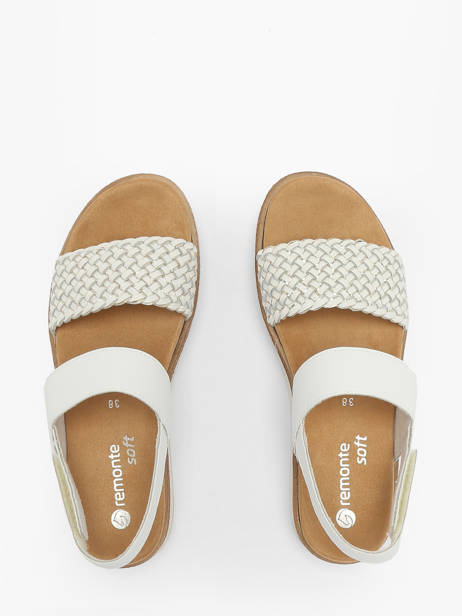 Sandales Semelle Compensée En Cuir Remonte Blanc accessoires 80 vue secondaire 3
