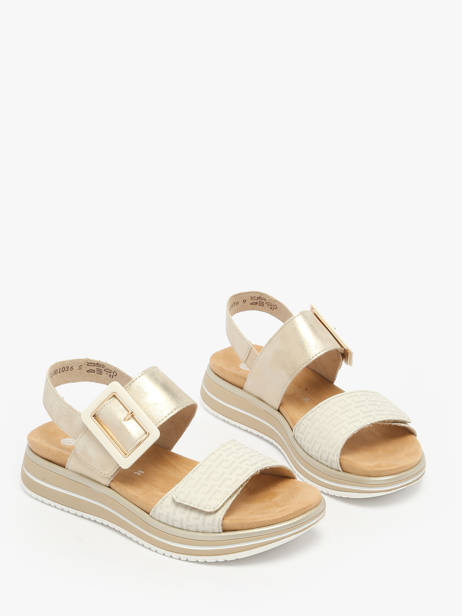 Sandales Semelle Compensée En Cuir Remonte Blanc accessoires 90 vue secondaire 1