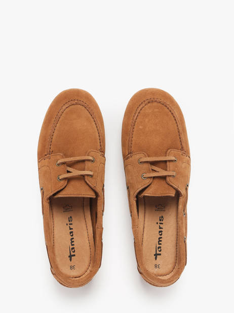 Chaussures Bateau En Cuir Tamaris Marron accessoires 44 vue secondaire 3