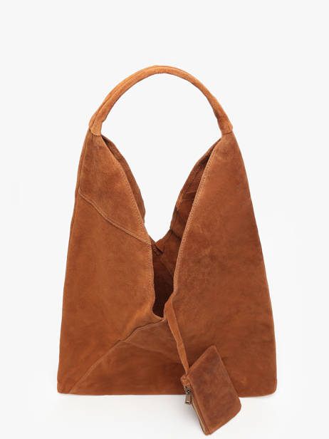 Sac Porté épaule A4 Velvet Cuir Milano Orange velvet VE25069 vue secondaire 2