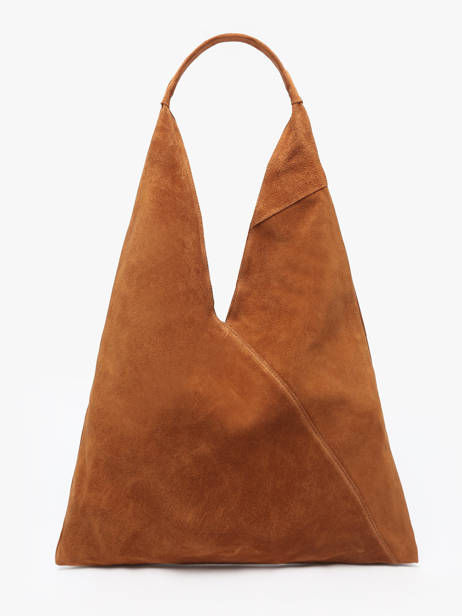 Sac Porté épaule A4 Velvet Cuir Milano Orange velvet VE25069 vue secondaire 3