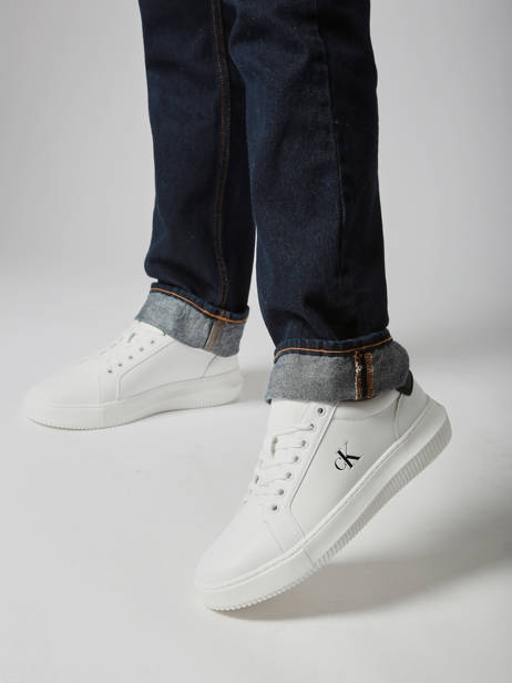 Sneakers En Cuir Calvin klein jeans Blanc men YM01296 vue secondaire 1