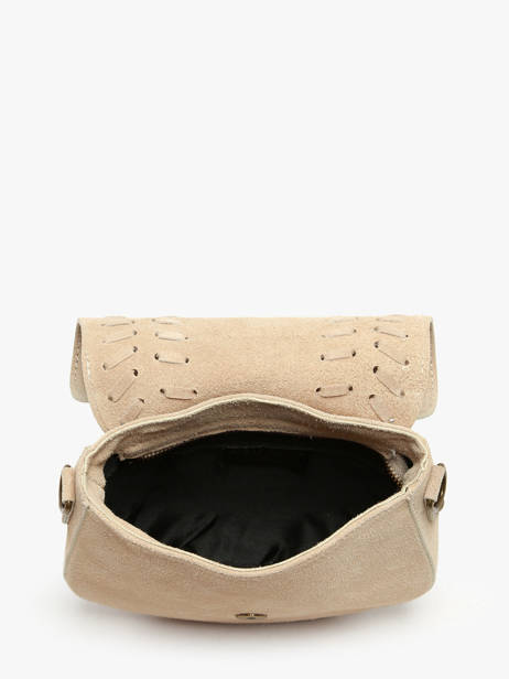 Sac Bandoulière Velvet Cuir Milano Beige velvet VE25062 vue secondaire 3