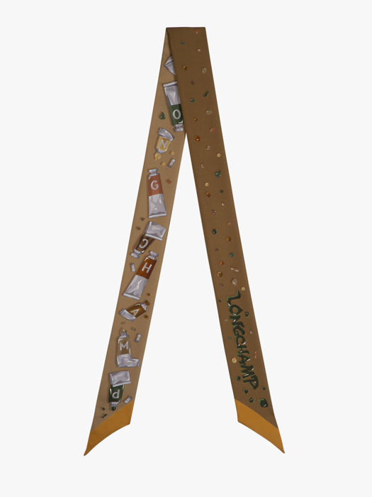 Longchamp Soie gots Foulard Jaune
