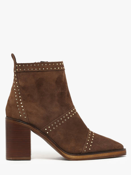 Bottines à Talon En Cuir Alpe Marron women 54491133