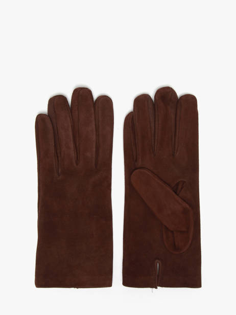 Gants Femme En Cuir Daim Avec Doublure En Soie Omega Marron women gloves S