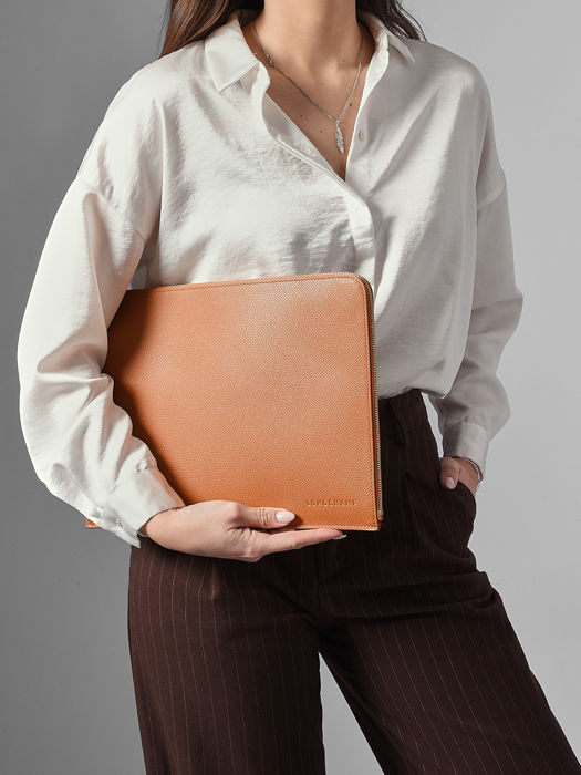 Longchamp Le foulonné Etui passeport Orange