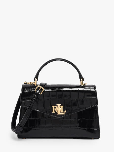 Sac Bandoulière Small Farrah Croco Cuir Lauren ralph lauren Noir farrah 31974462