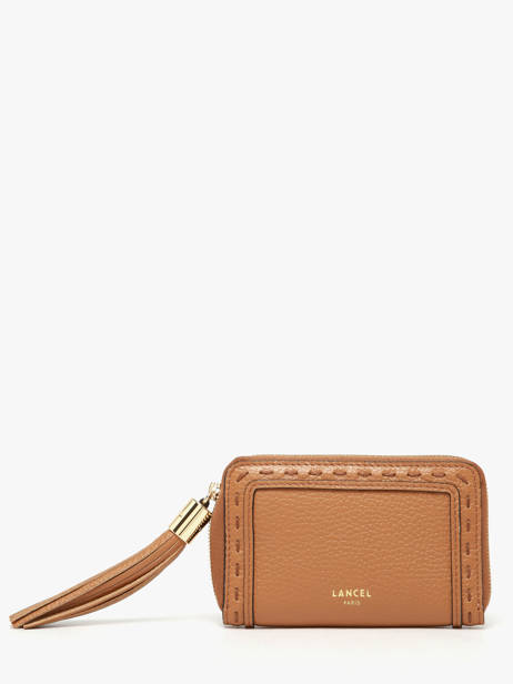 Portefeuille Cuir Lancel Marron premier flirt A14035