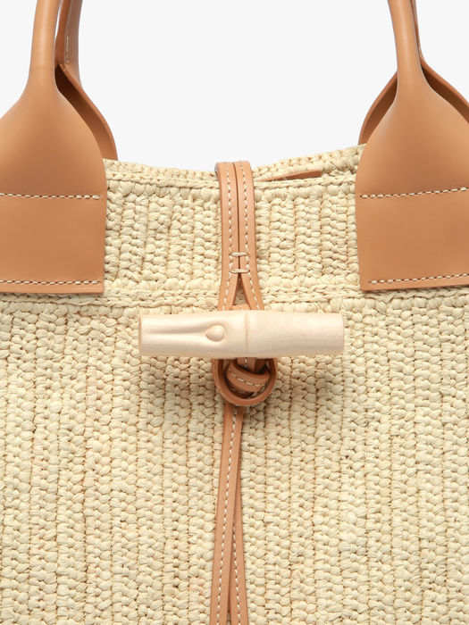 Longchamp Le roseau raphia Sacs porté main Beige