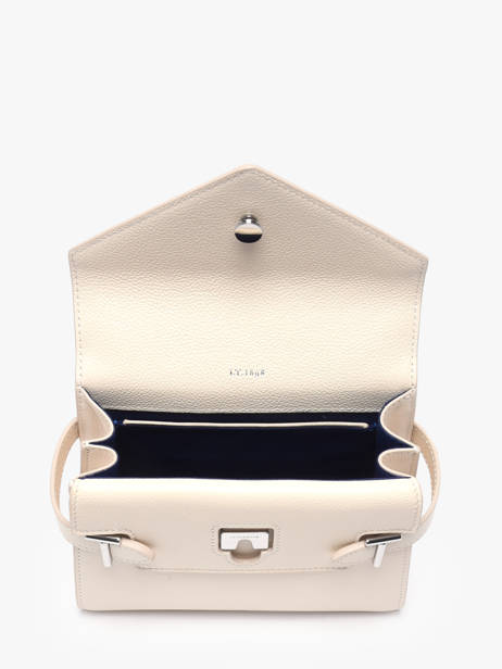 Sac Bandoulière S Double Rabat Emilie Cuir Grainé Le tanneur Blanc emily TEMI1006 vue secondaire 3