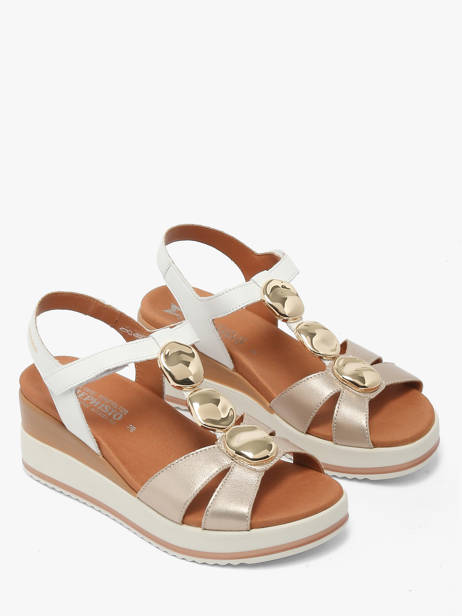 Sandales Semelle Compensée En Cuir Mephisto Or women P5148798 vue secondaire 1