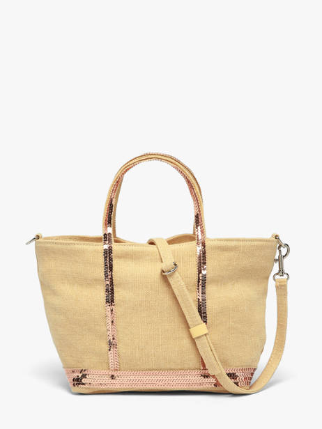 Sac Bandoulière Baby Cabas Lin Paillettes Vanessa bruno Jaune cabas lin 31V40410 vue secondaire 5