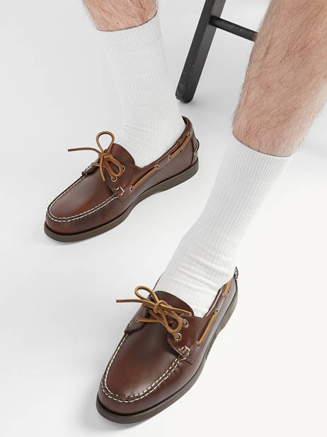 Chaussures Bateau En Cuir Sebago Marron men 70000G0 vue secondaire 1